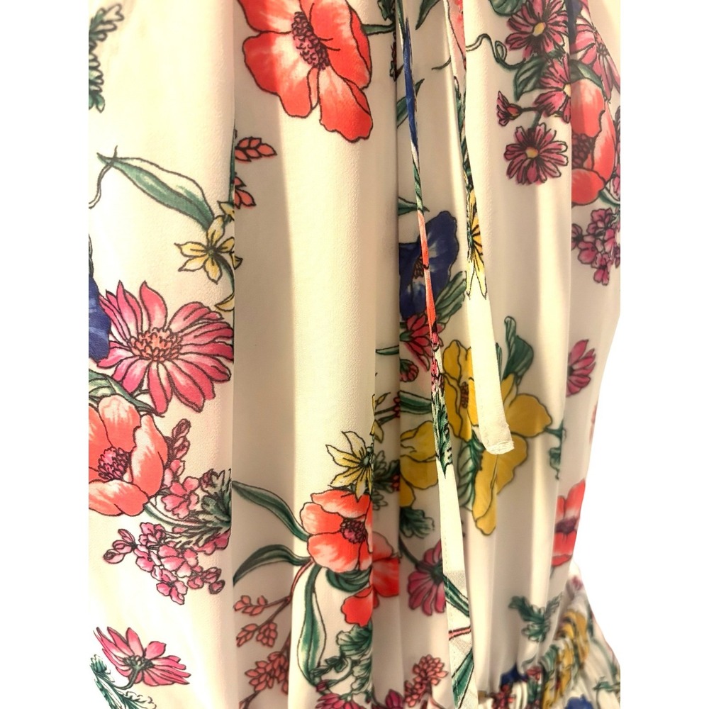 Express Floral Halter Maxi Dress Side Cutout Keyhole Boho Summer Wedding Size M - Picture 8 of 14